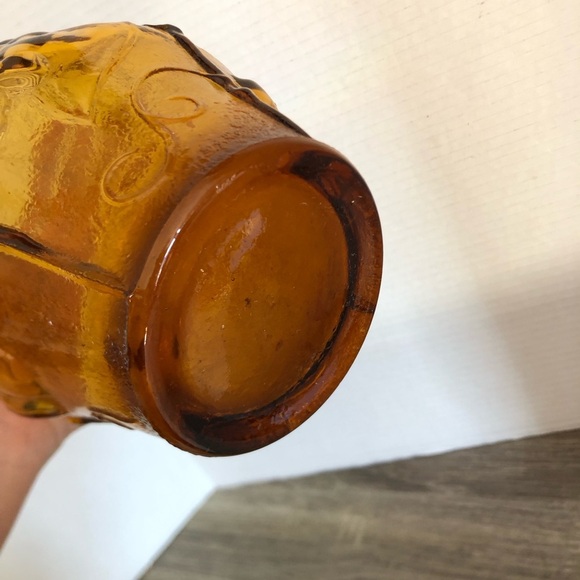 Vtg Amber Empoli Bottle with Fruit Design - Picture 4 of 9